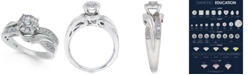 Macy's Diamond Halo Twist Engagement Ring (1/2 ct. t.w.) in 14k White Gold